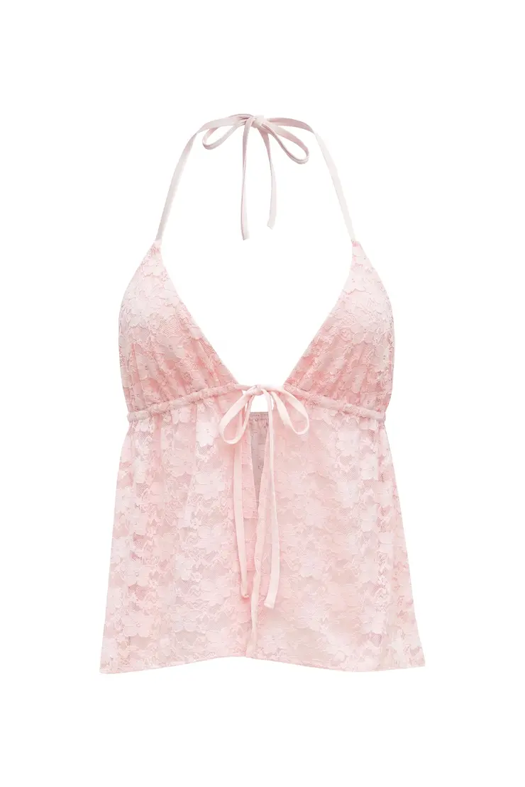 Lace Babydoll Flyaway Halter Top - Image 2