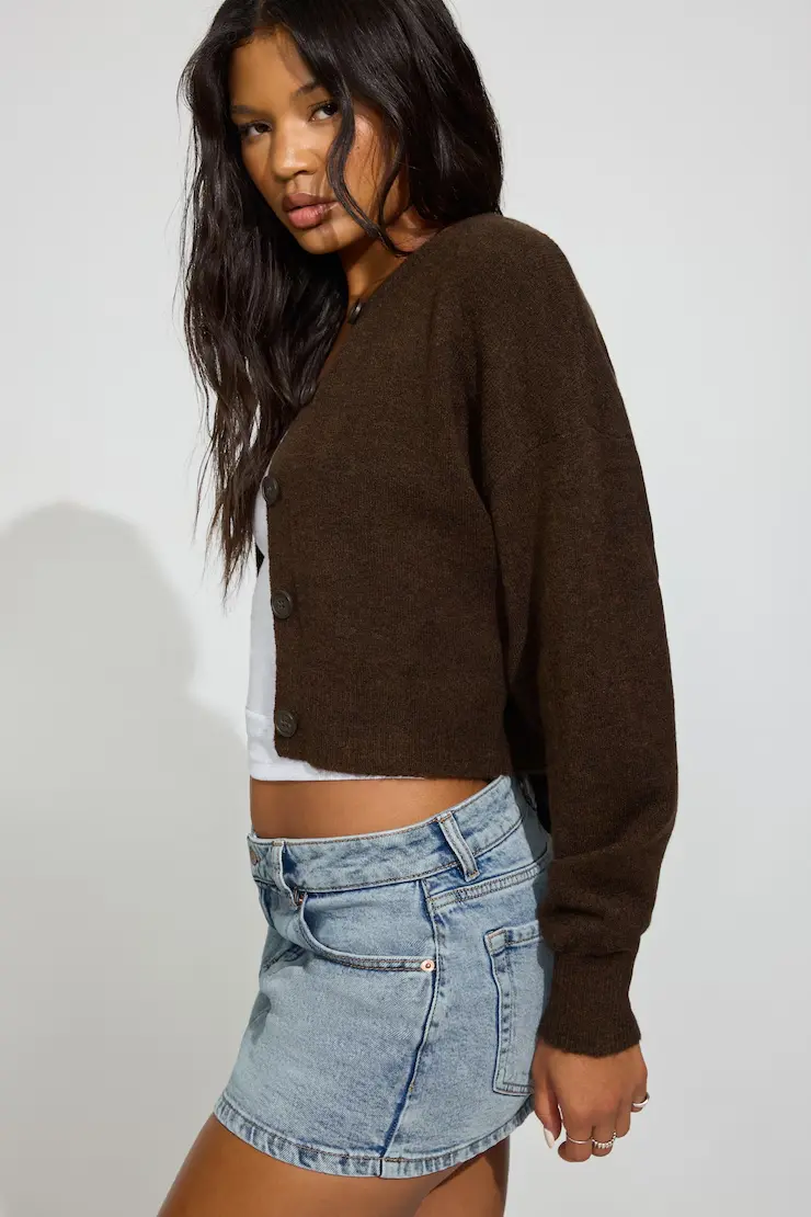 Renee Spongy Cropped Cardigan - Image 2