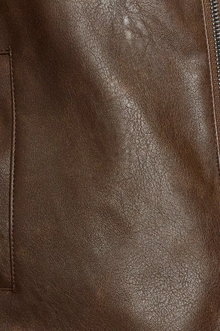 Faux Leather Worker Jacket - Image 6