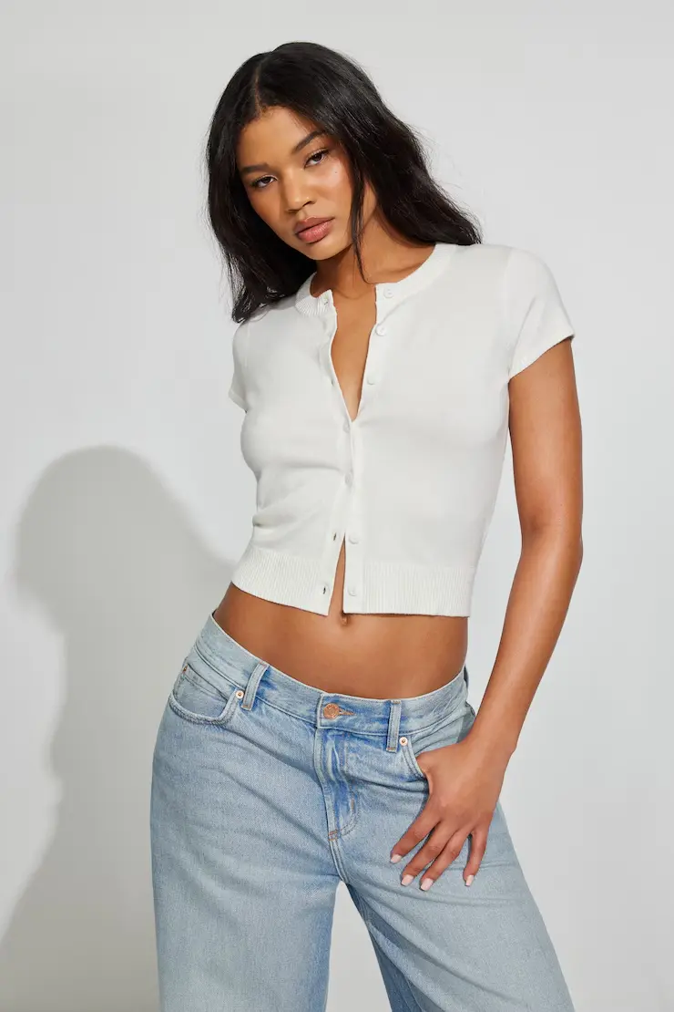 Cropped Button Up Top - Image 2