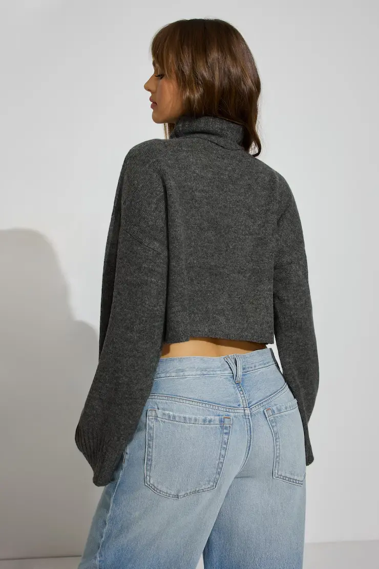 Spongy Cropped Turtleneck - Image 4