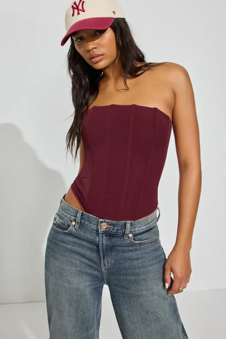 Mesh Longline Tube Corset Top - Image 2
