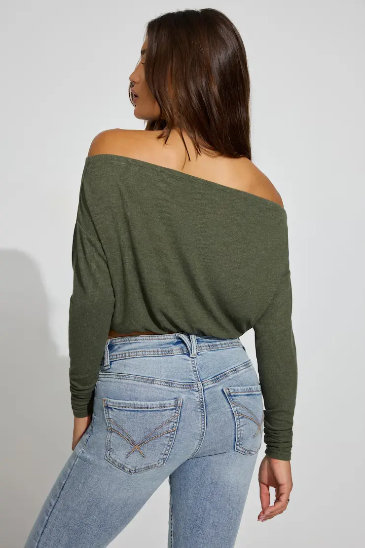 Serene Off Shoulder Long Sleeve Top - Image 3