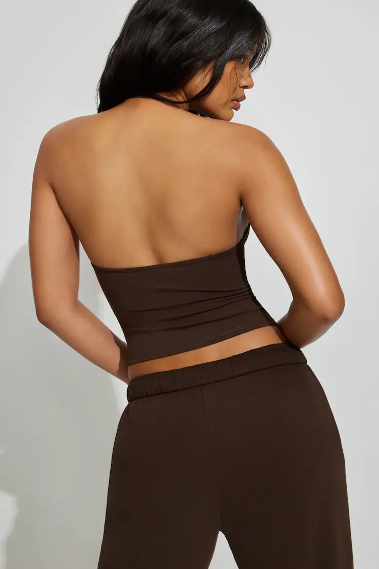Sleek Plunge Halter Top - Image 4