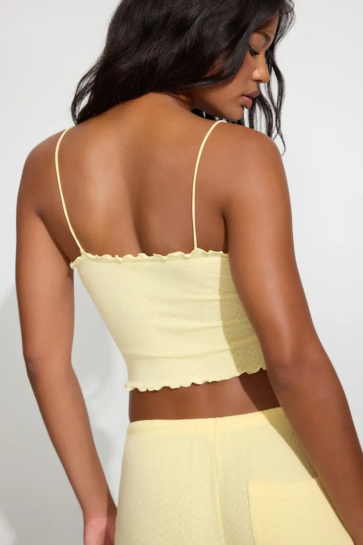Pointelle Lettuce Edge Cami Top - Image 3