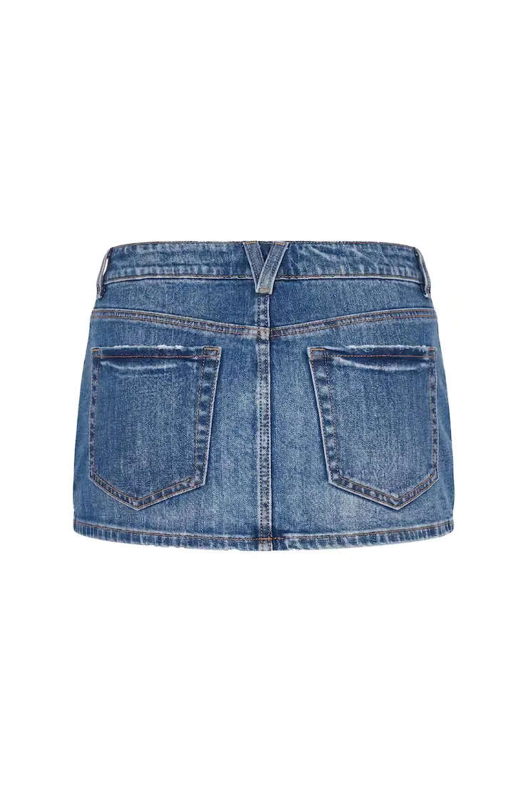 Denim Micro Skort - Image 7