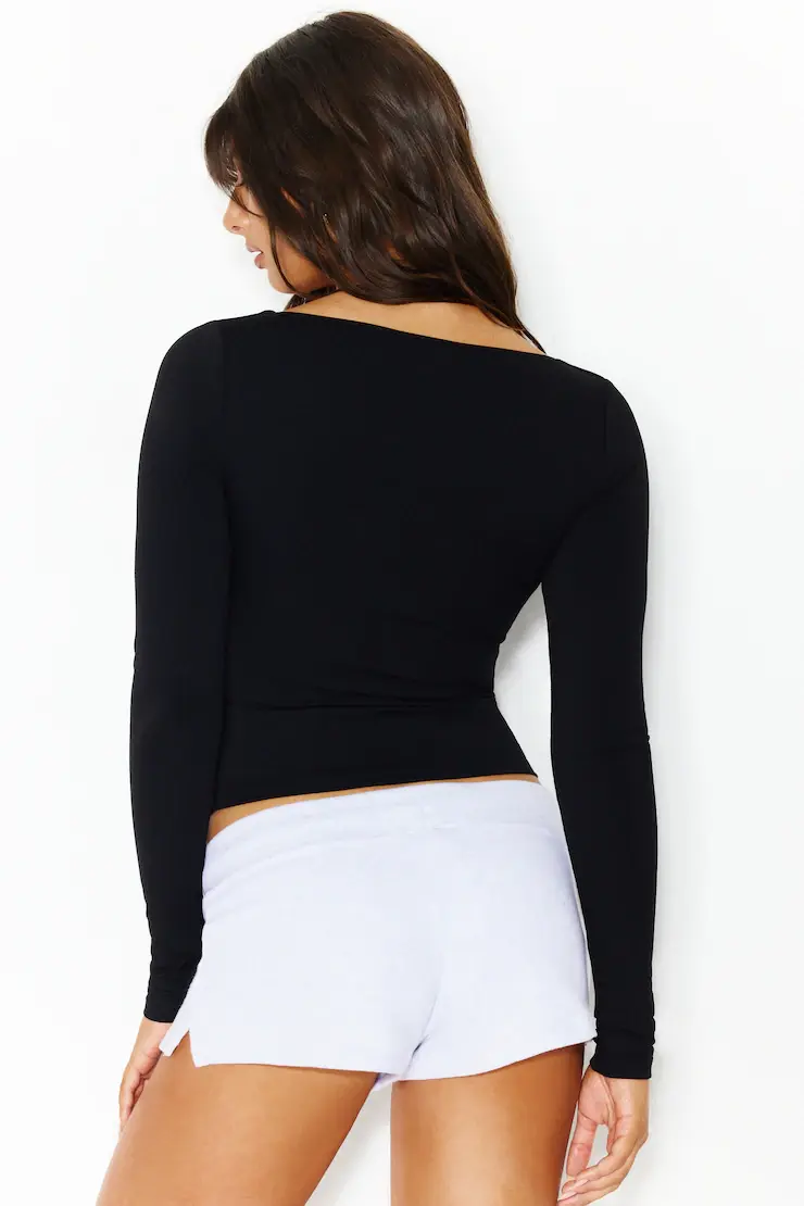 Sleek Crossover Longsleeve Top - Image 4