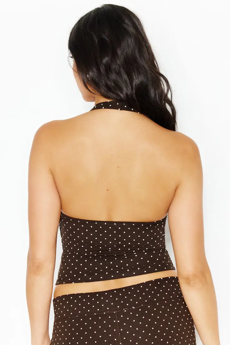 Stretchterry Plunge Halter Top - Image 3