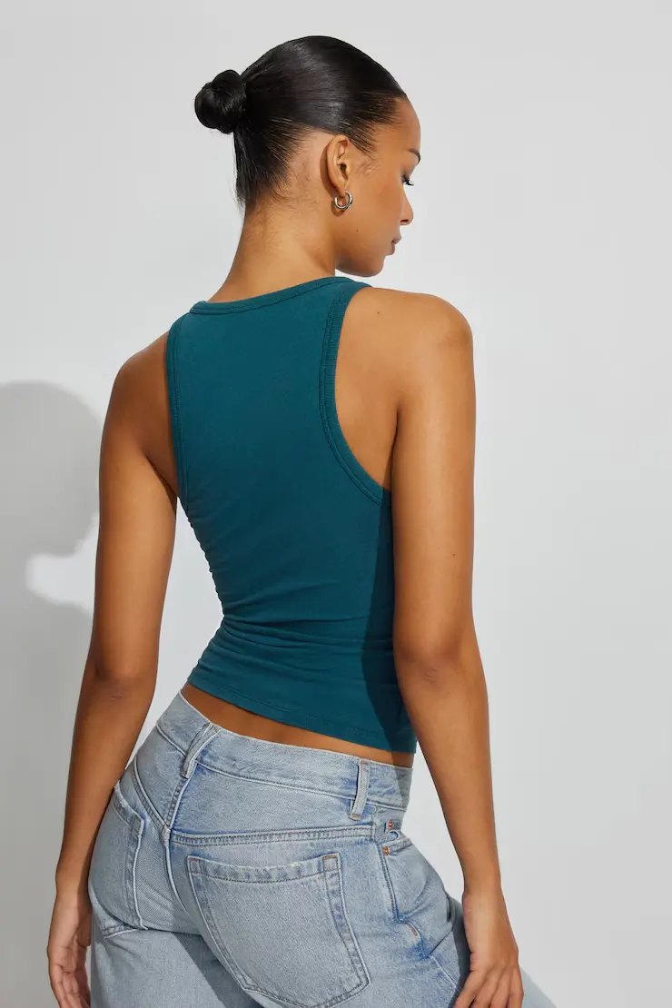 High Neck Cotton Tank Top - Image 3