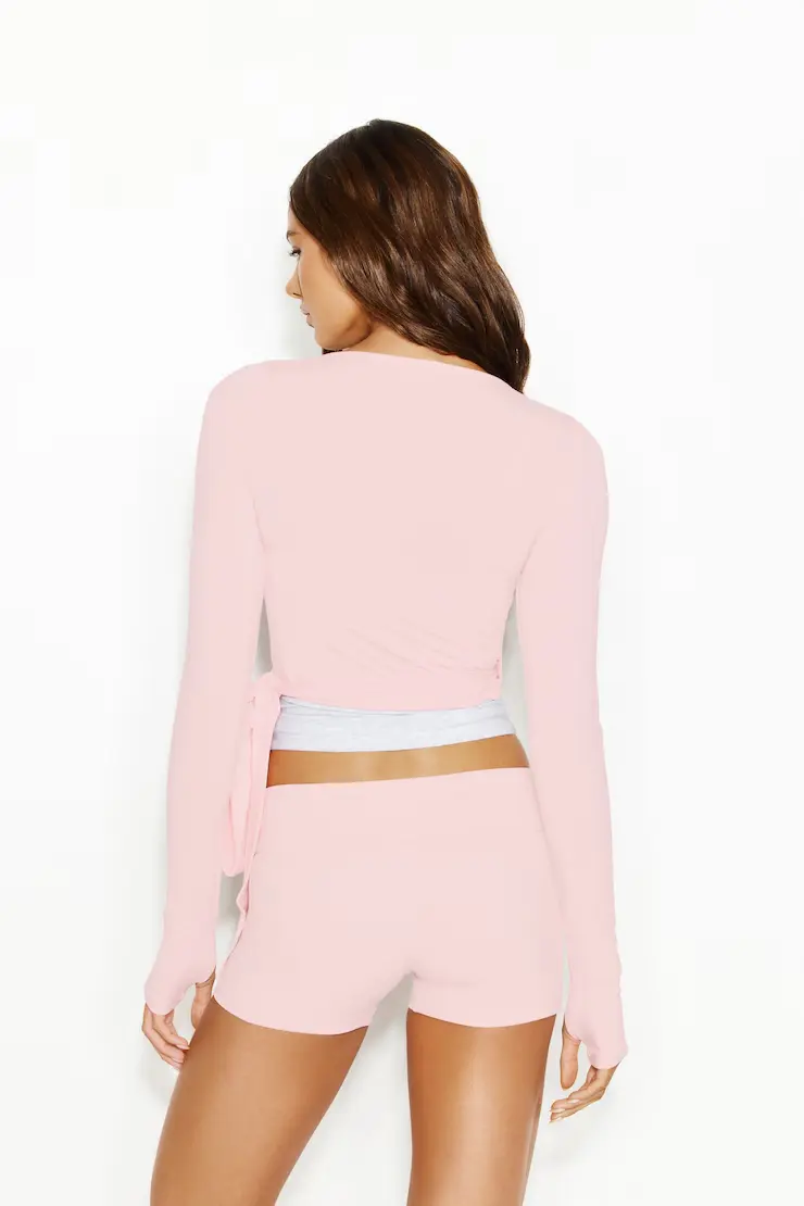 Smooth Long Sleeve Wrap Top - Image 5
