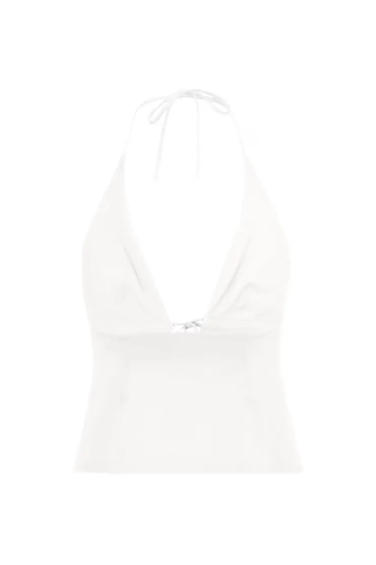 Plunge Tie Front Halter - Image 7