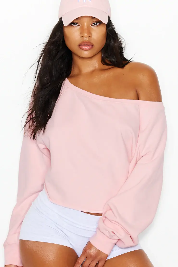 Softterry Raw-Edge Off Shoulder Sweatshirt