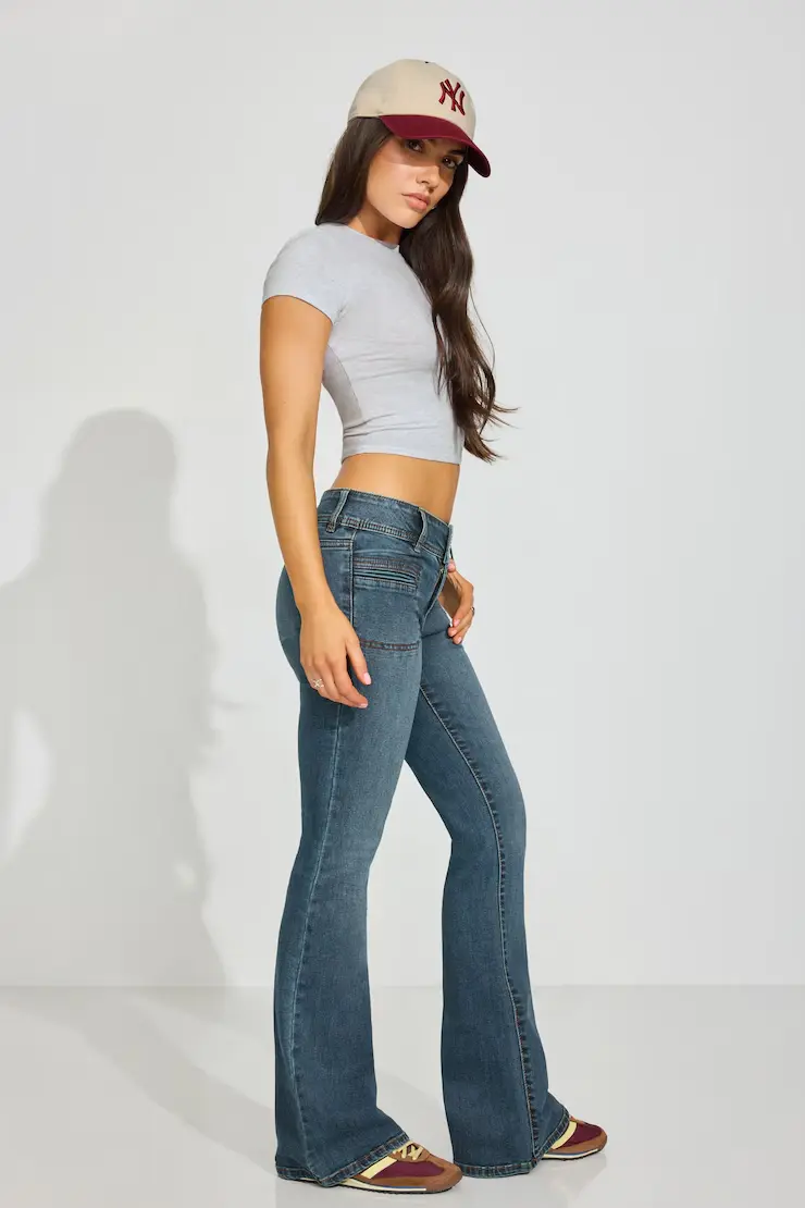 Low Rise Flare Jeans - Image 2
