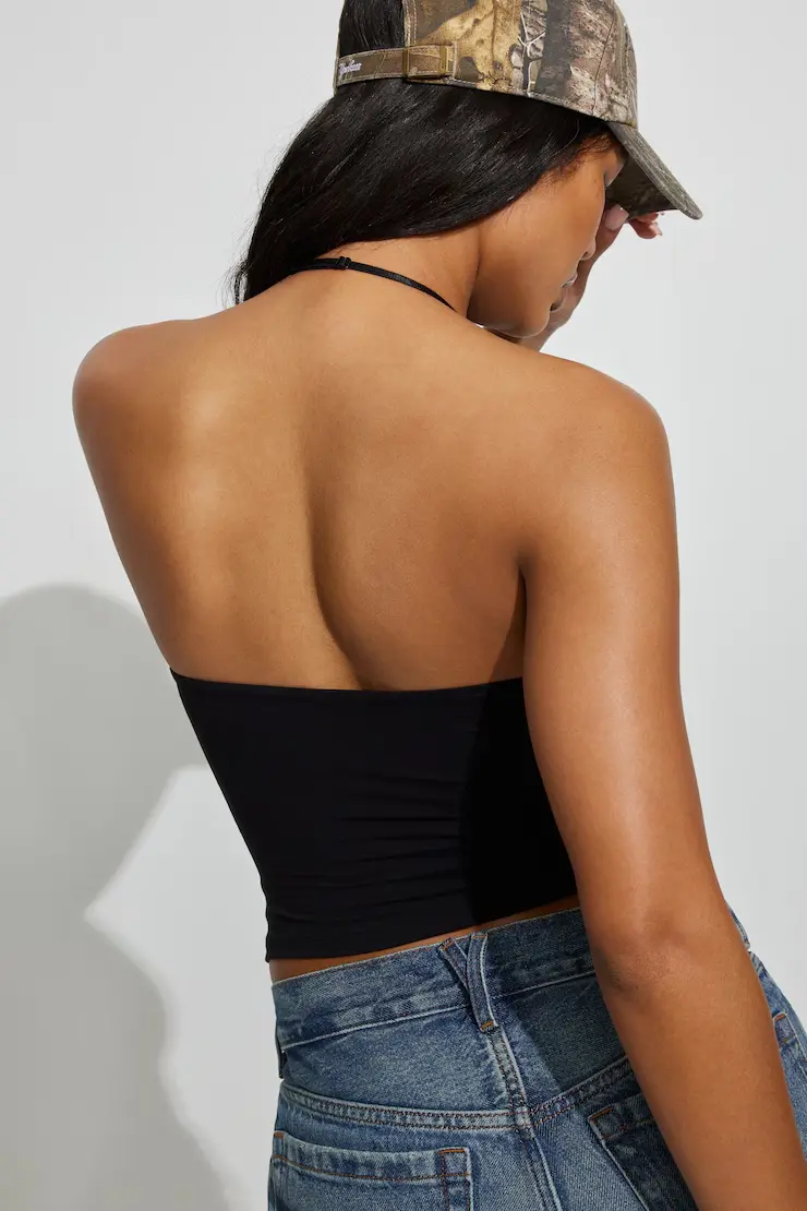 Sleek Plunge Adjustable Halter Top - Image 3