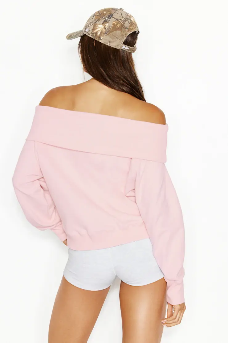 Softterry Foldover Off Shoulder Sweatshirt - Image 5